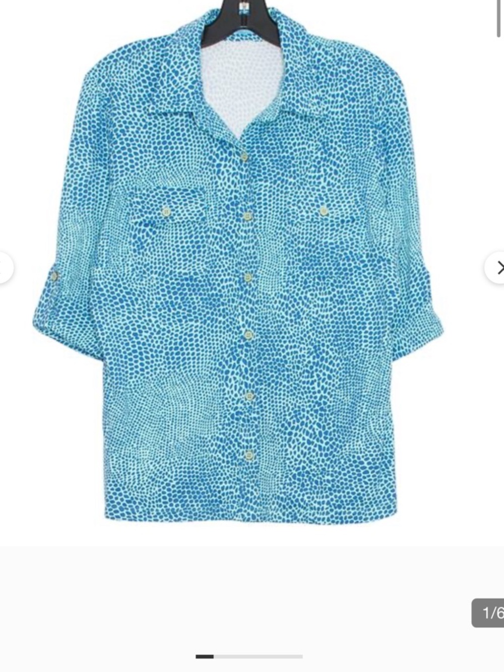 J. McLaughlin Blue and White Printed Shirt with matching pant - Picture 2 of 6